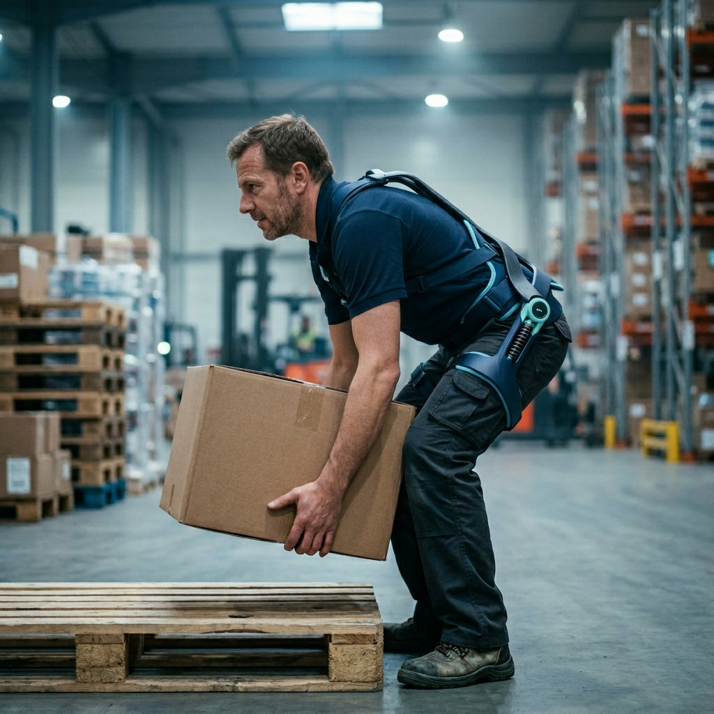 Avec Exosafe : posture protégée, effort allégé